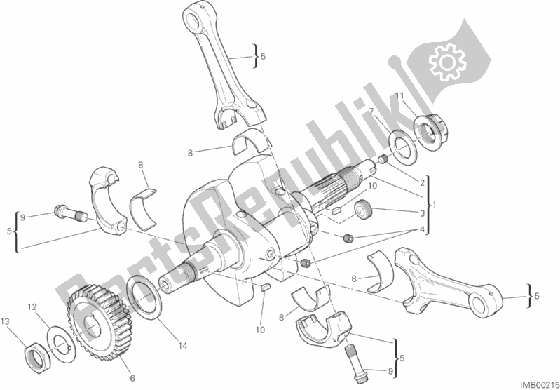 All parts for the Connecting Rods of the Ducati Monster 797 Plus 2019